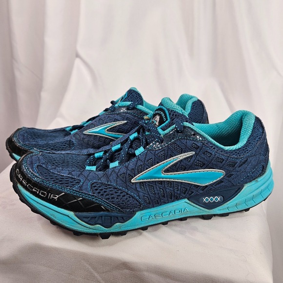 Brooks Shoes - BROOKS CASCADIA‎ 7 Rare Stellar Scuba Blue Marina Trail Running Women's Size 11